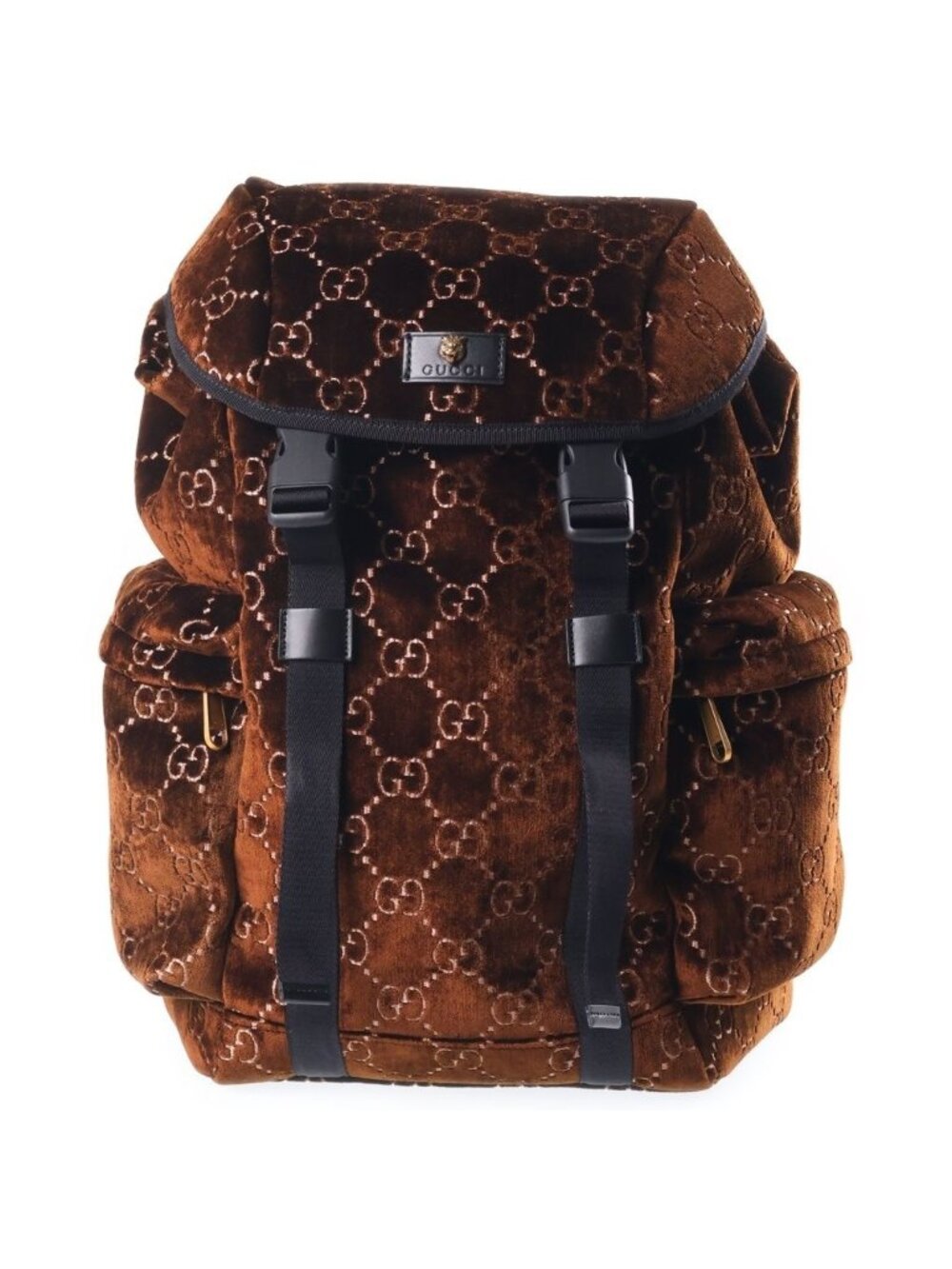 Gucci GG Velvet Medium Backpack Brown